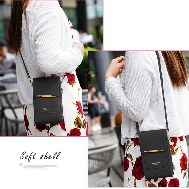 Touch Screen Crossbody Cellphone Bag for Women - RFID Blocking Wallet Shoulder Strap Handbag3