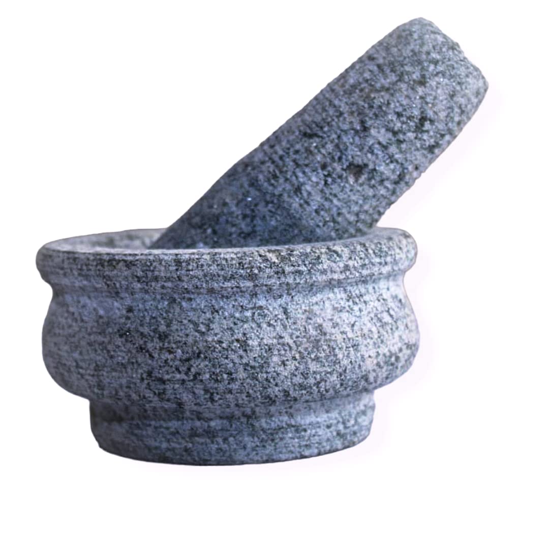 Subaa Mortar and Pestle Set | Ginger Garlic Crusher for Kitchen Unpolished Heavy Stone Material | Best Masher Kitchen Tool | okhli and musal | Ammi kallu 4 Inch Dia (B09Z86LYQX) Amazon Price History, Amazon Price Tracker