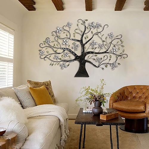 Decoración de pared de metal para el hogar árbol de la vida decoración de pared de metal de hierro escultura del hogar arte colgante para disponible en Yaxa Colombia