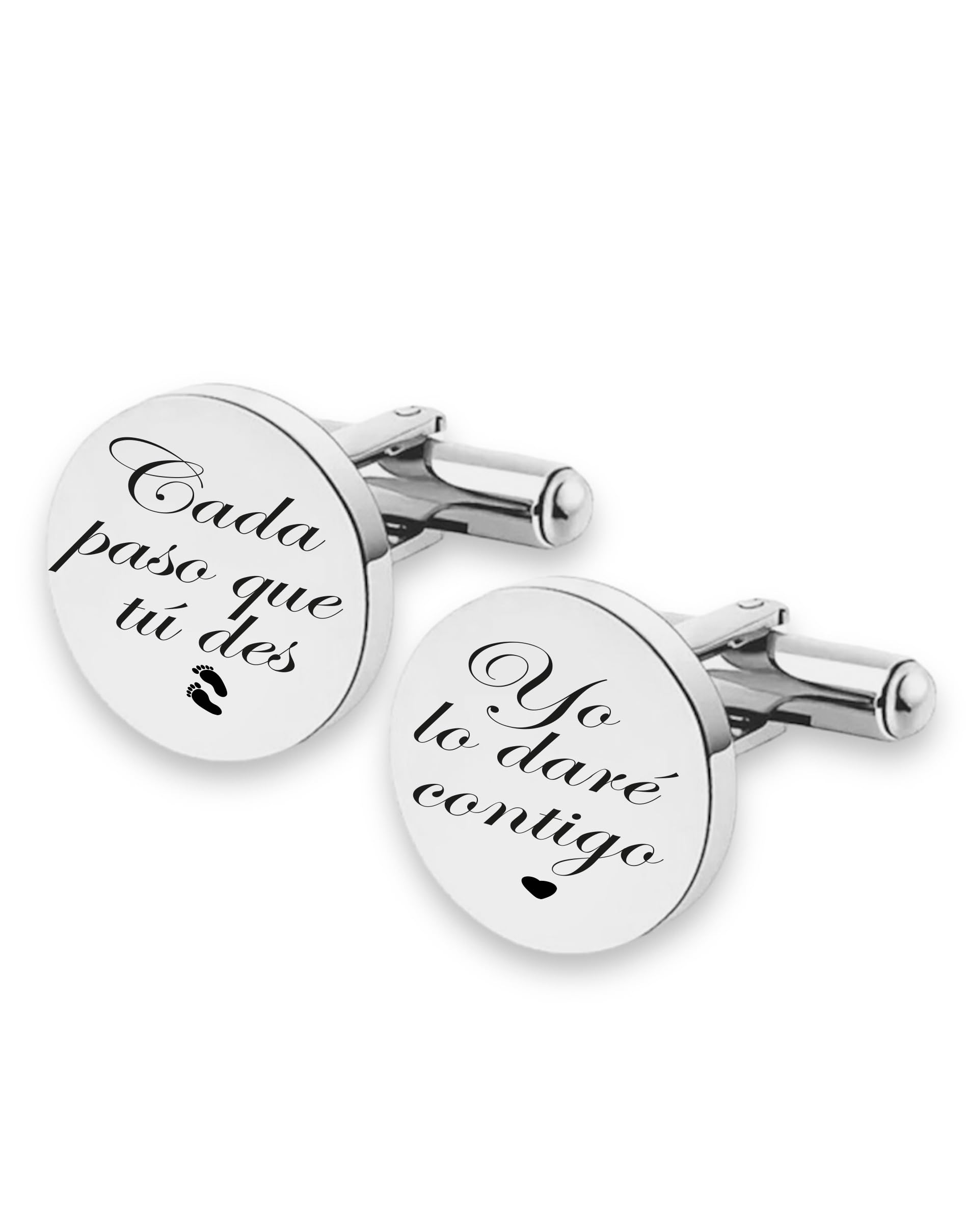 Soul Soul | Gemelos Boda Acero Inoxidable Regalo Novio Padrino | Cada paso que tú des