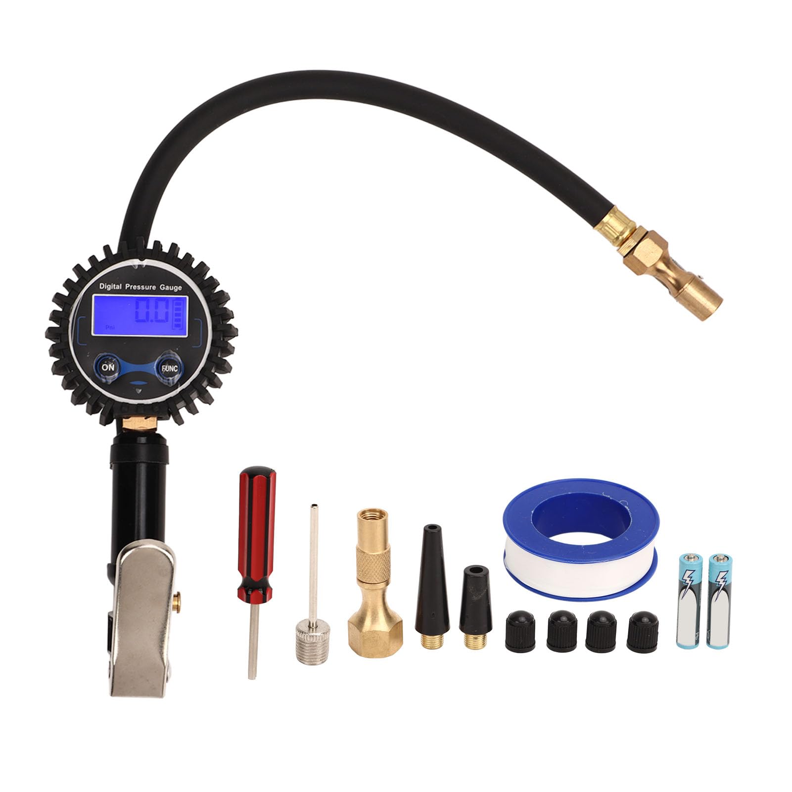 Manometr do pompowania opon, manometr do opon z wyświetlaczem cyfrowym Wejście 1/4 cala NPT Szybkozłącze Cyfrowy inflator do opon do samochodów osobowych, SUV, ciężarówek, motocykli, pojazdów kempingo