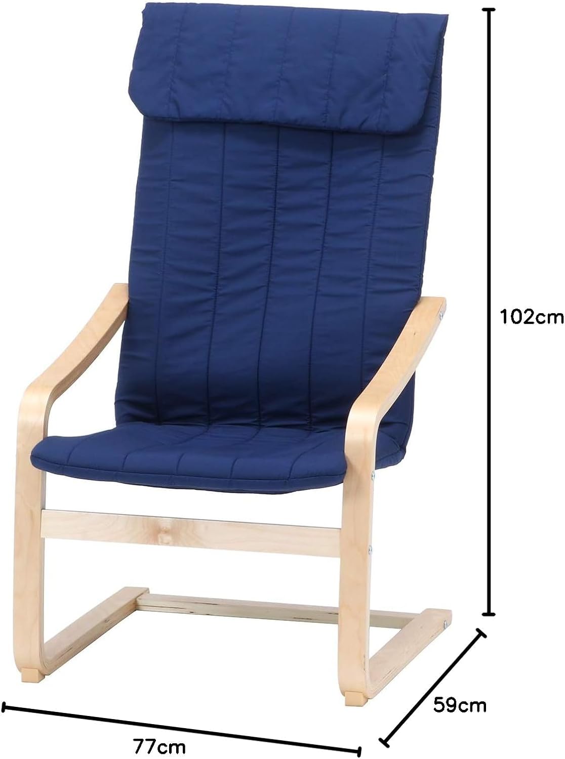 リラックスチェアー スリム(ネイビー) お家時間をゆったり過ごせるハイバックシート