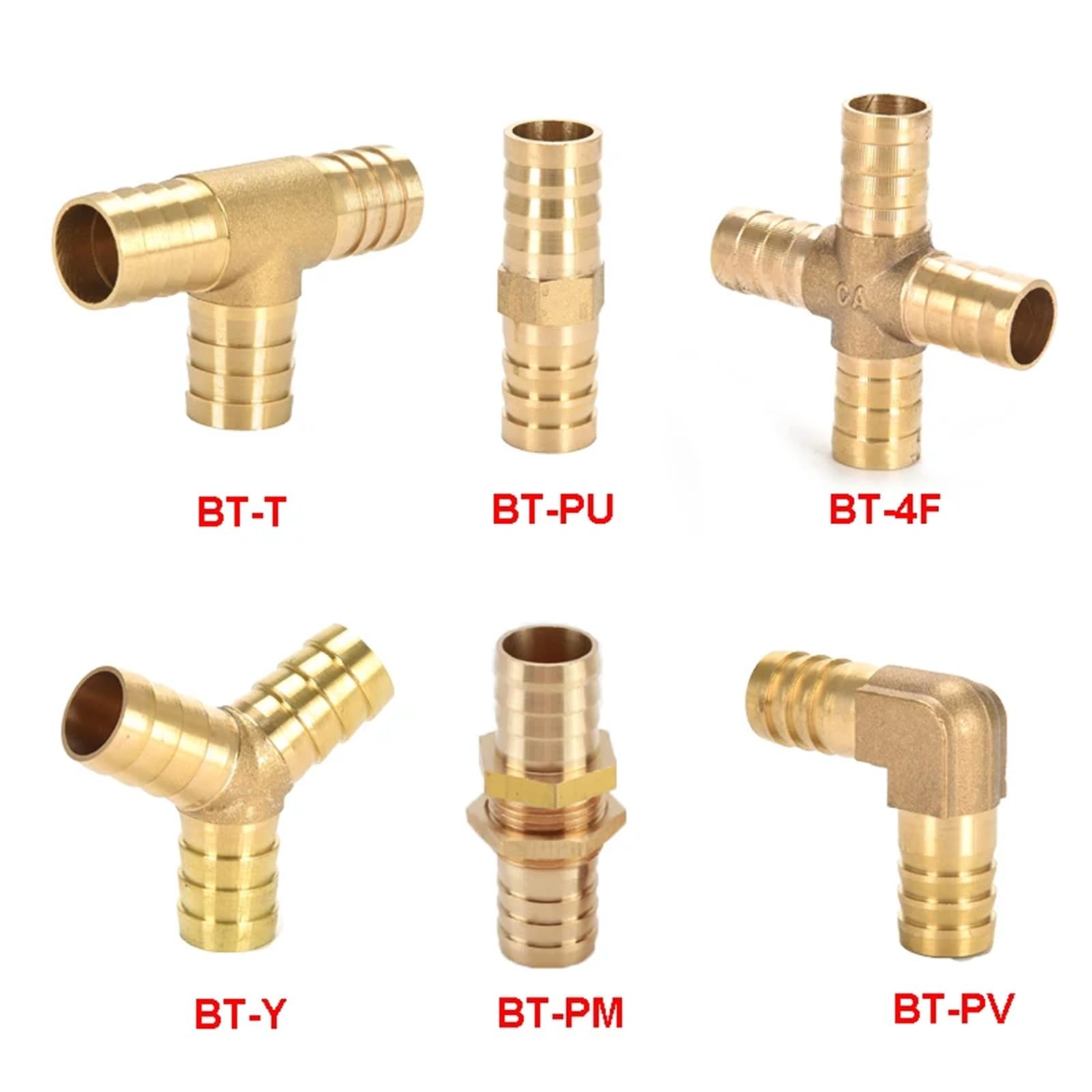 Złączki Złącze Miedziana Pagoda Paliwo Woda Rura Mosiężna Rura Łącznik Adapter 4mm 5 6 8 10 12 T-3-drożny/4-drożny/BT-PM 1 szt. (T-3-drożny, OD 16 mm)