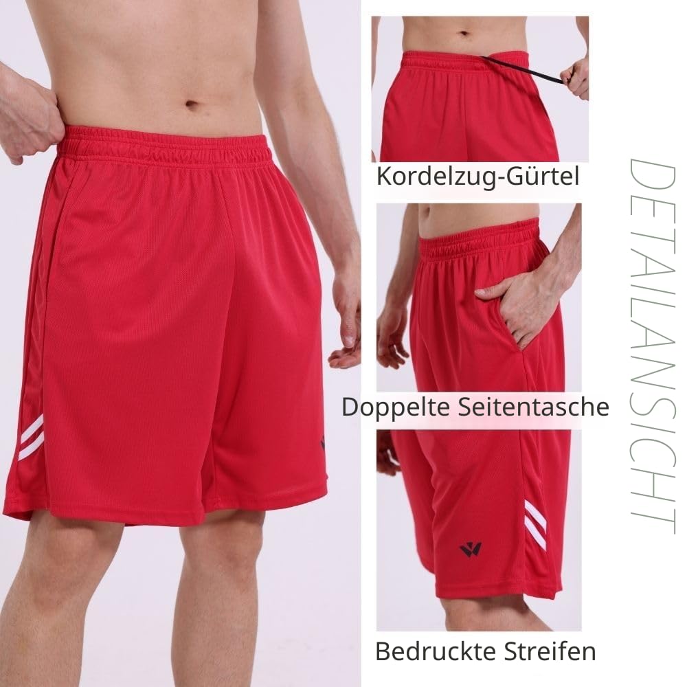 Sporthose Herren Taschen elastischer Bund schnelltrocknend Trainingshose Laufhose