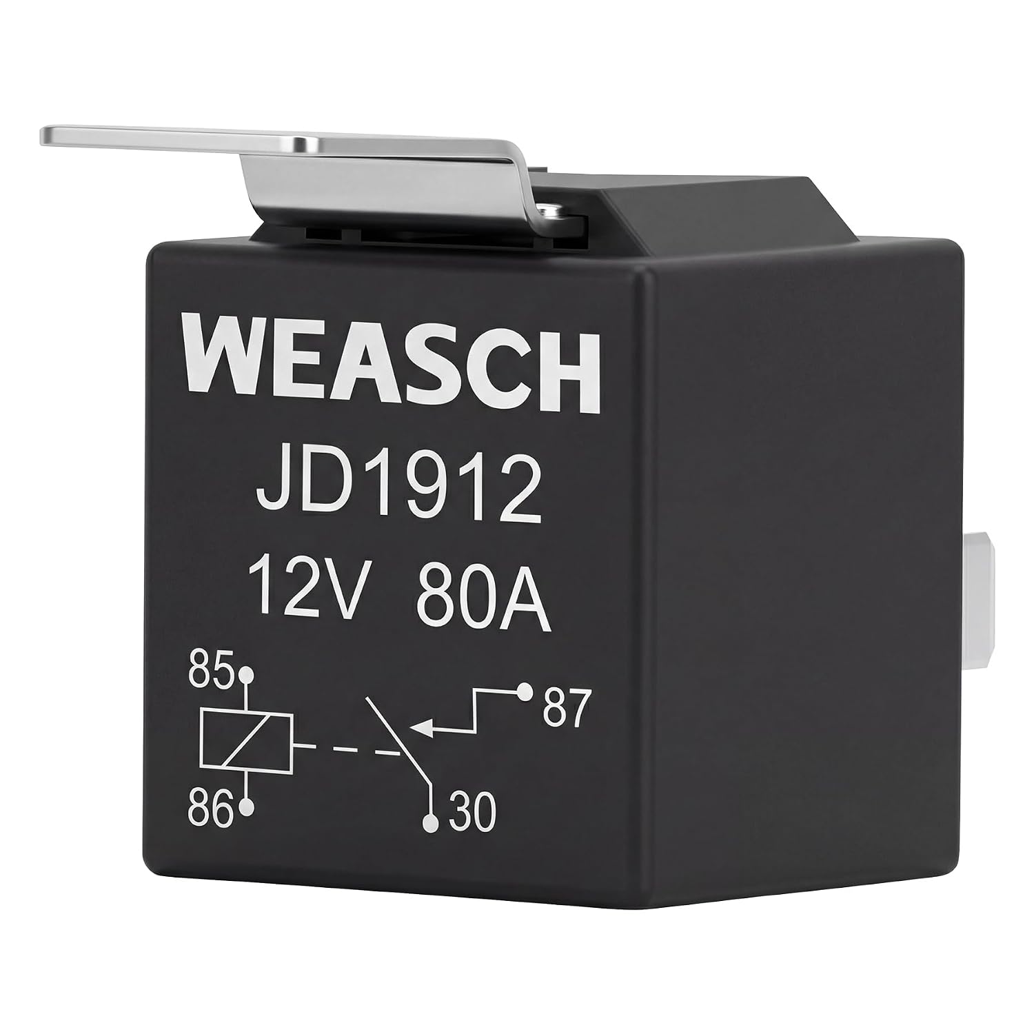 2 Pack JD1912 Car Relay, 12V 80A, 4 Pins SPST, Automotive Switches and Starters, Waterproof Relay for Boat Tractor Truck Motorcycle (2)
