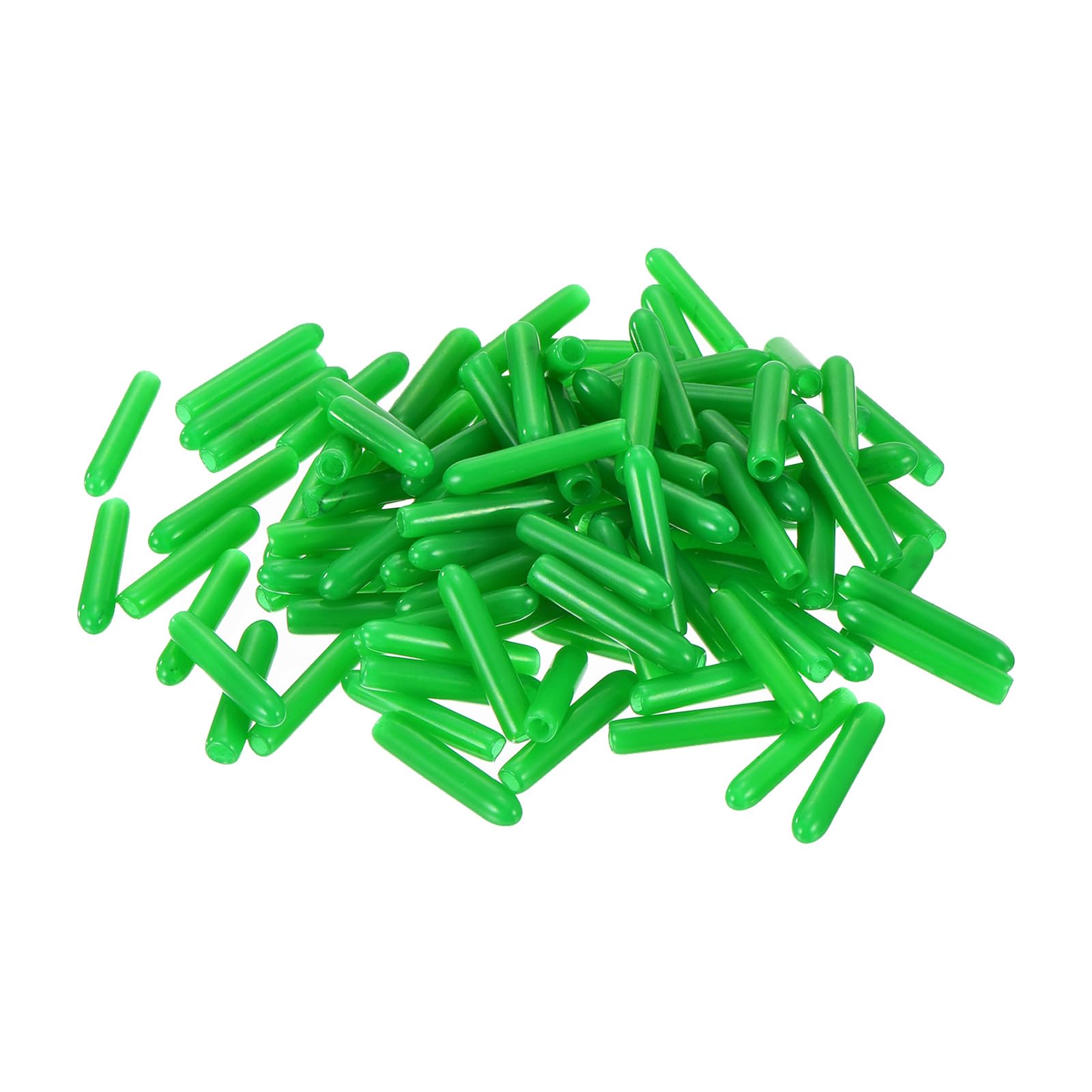 uxcell 100pcs Rubber End Caps 2mm ID Vinyl PVC Round Tube Bolt Cap Cover Screw Thread Protectors Green