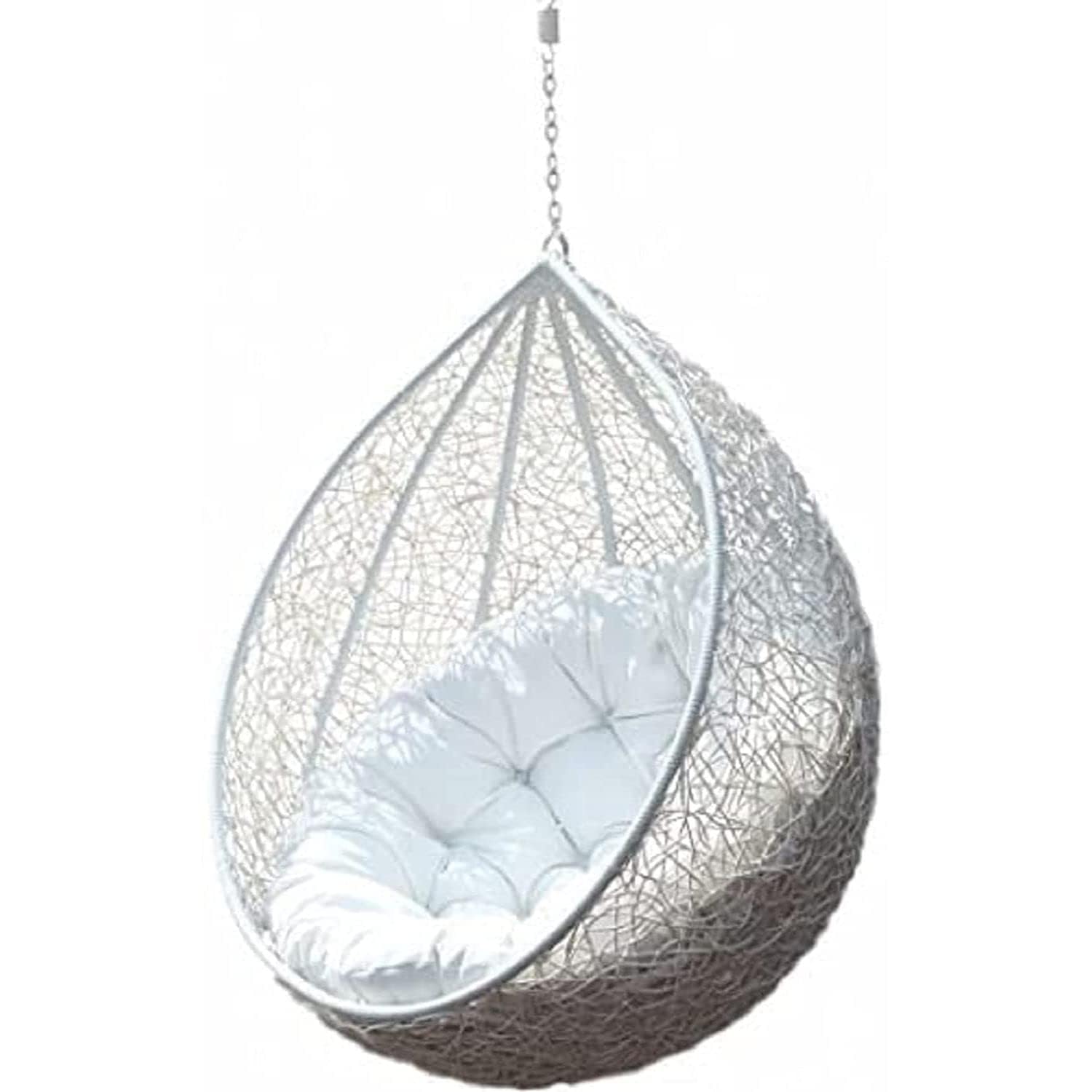 Swing Chair Without Stand for Home, Hanging Swings for Indoor, Outdoor, Home, Patio, Yard, Balcony, Garden (White)-image-26