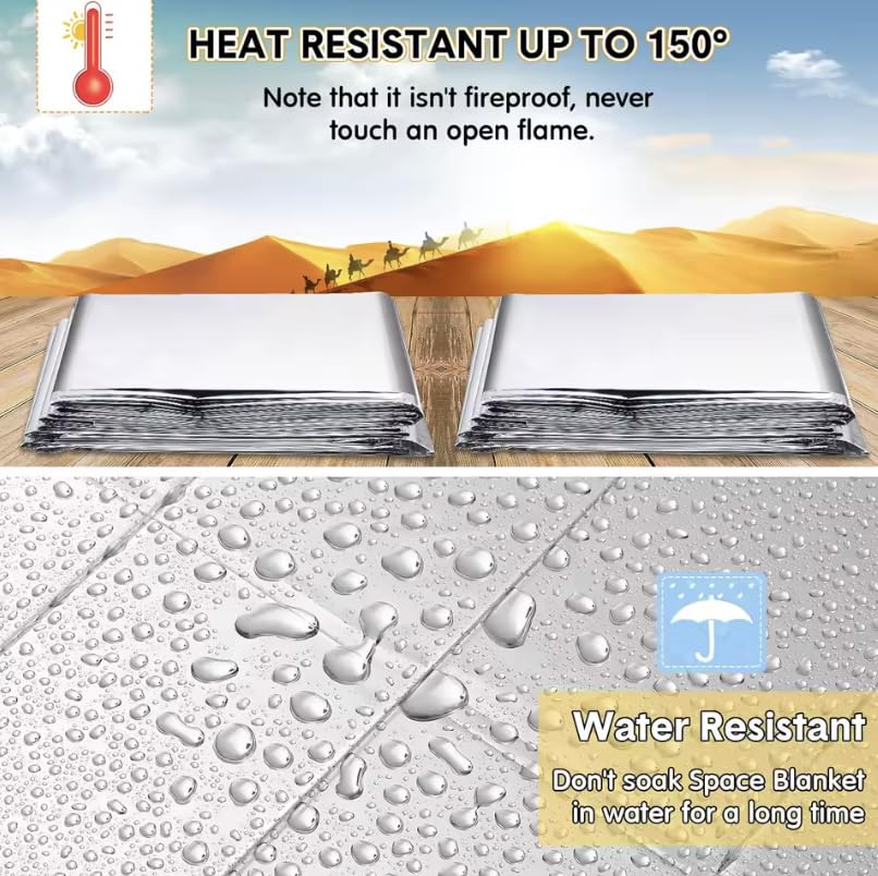 50 Pack Emergency Foil Blankets 51” x 83” – Thermal Mylar Survival Blankets Individually Wrapped for Outdoors, Camping, Hiking, First Aid, Emergency Preparedness & Homeless Outreach - Image 6