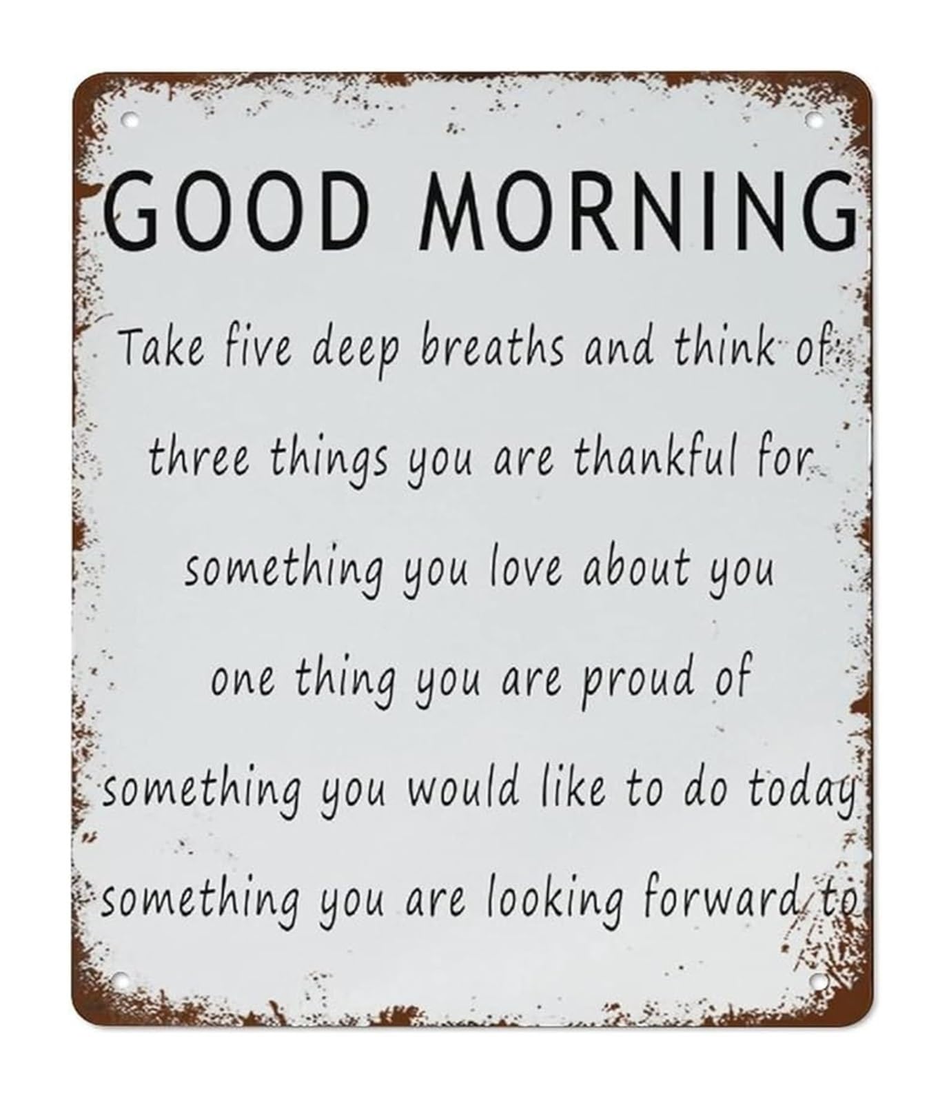 IDGTTLDF Morning Motivation Metal Sign Vintage Tin Plaque for Home Office 8 X 12 in