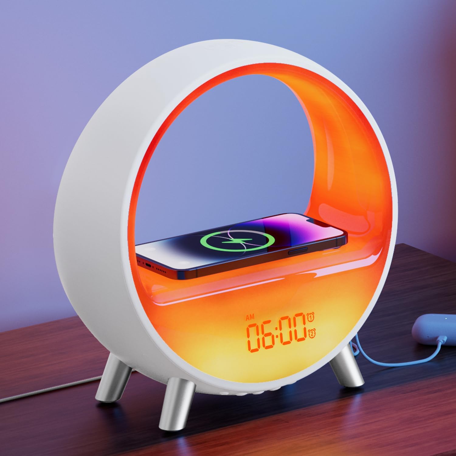Dekala Arches Gradual Sunrise Alarm Clock with Wireless Charging Bluetooth Speaker