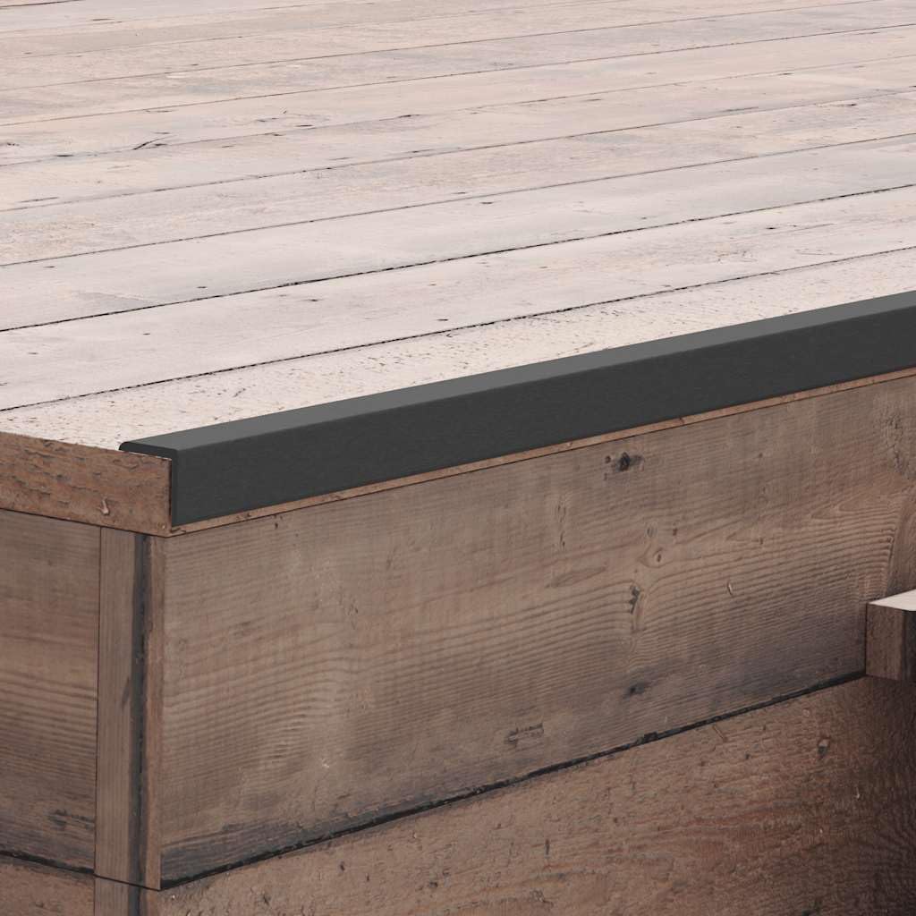 vidaXL Molduras Angulares 5 uds, Perfiles en Forma de Ángulo, Remates de Esquina de Tarima, Bordes Cantoneras para Terraza, WPC Negro 170 cm