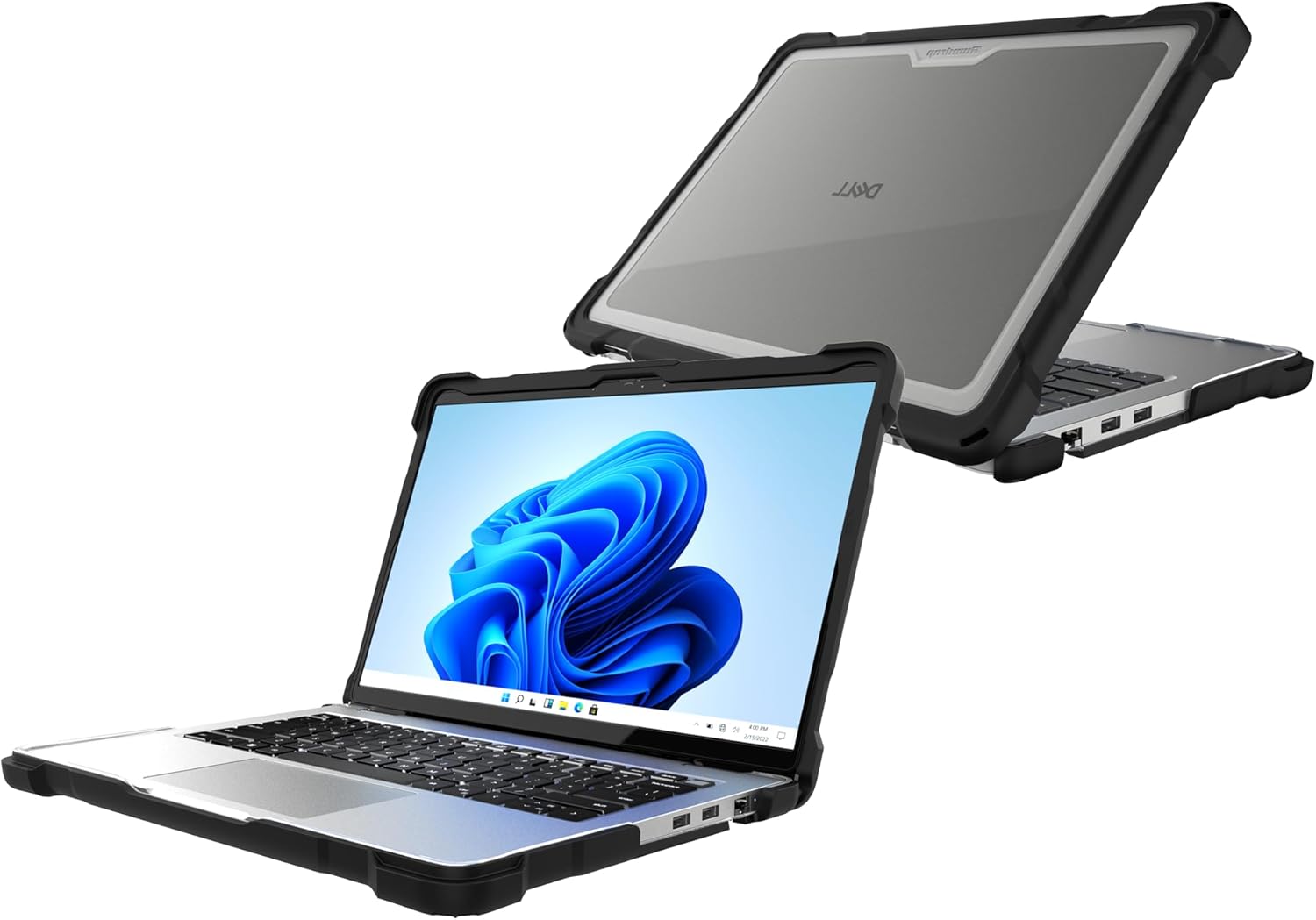 Gumdrop DropTech Custom Case Dell Pro 14 Clamshell - Drop Tested Protection, Rubberized Thread on Sides, Seamless Asset Tagging, Snap in Installation for School or Work - Black