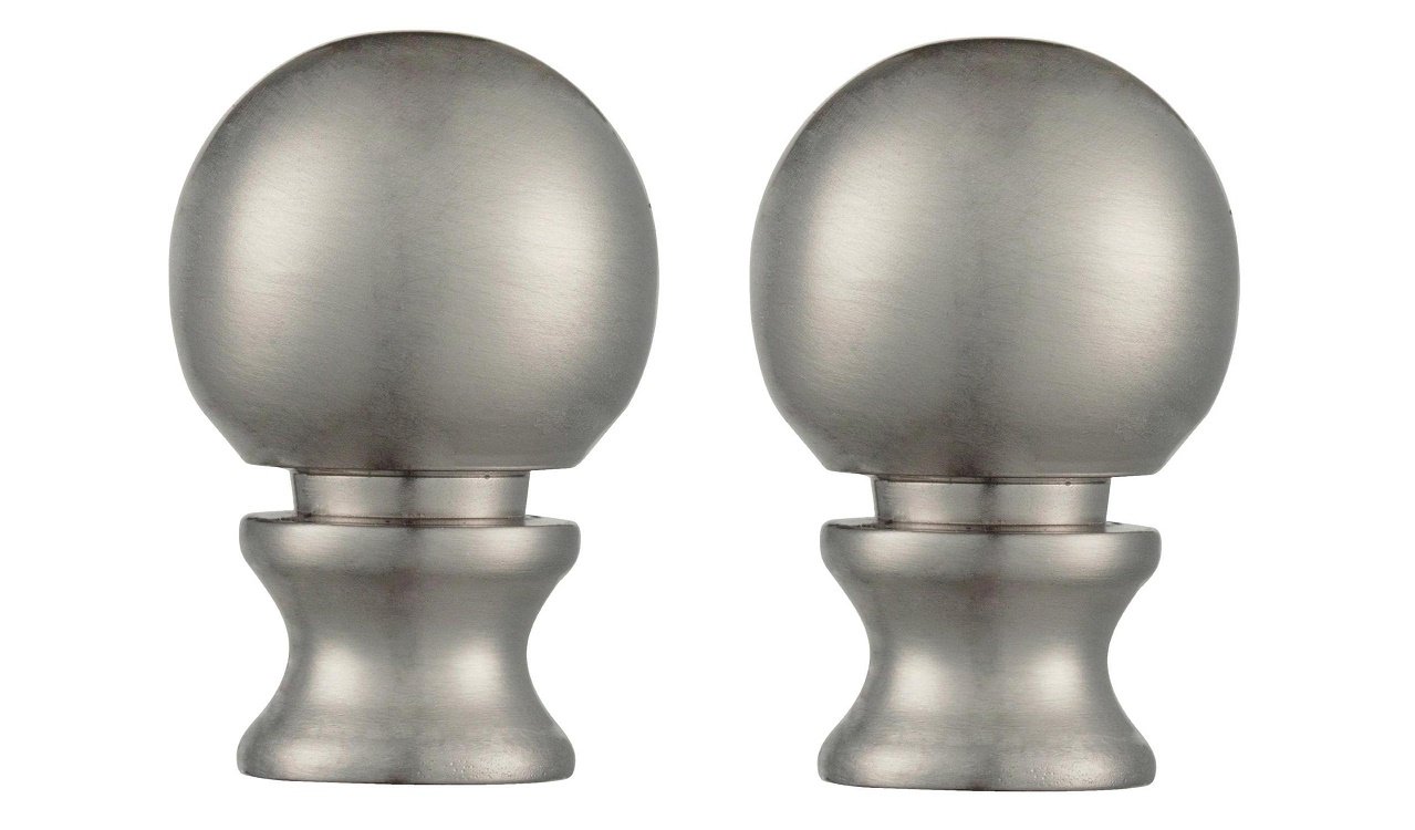 Ciata Lamp Finials Decorative, 1-1/2-Inch Brushed Nickel Ball Lamp Finial (2 Pack)