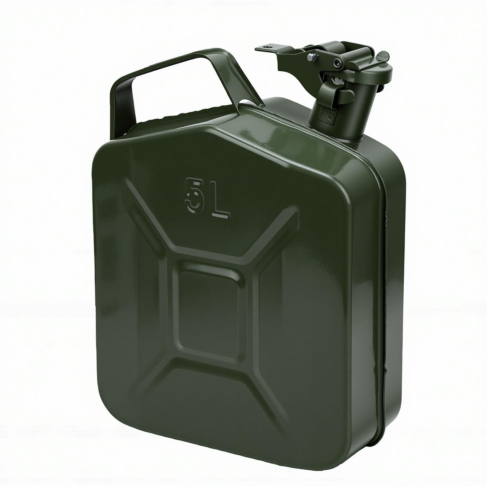 Fockety Tanica di Metallo da 5L per Carburante con Beccuccio, Contenitore | Contenitore per olio in metallo per camion, caraffa per gas anti-fuoriuscita, tanica per benzina, tanica per carburante di
