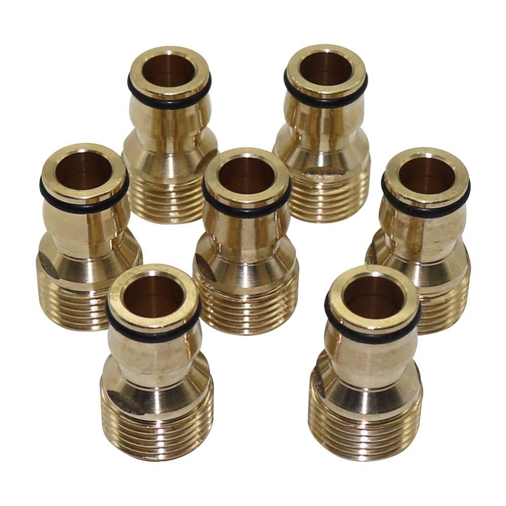 Garten-Klempnerschlauch-Adapter 50 stücke 1/2 "Außengewinde Messing Schnellanschlüsse Gelenke Auto Waschen Armaturen Hausgarten Bewässerung Bewässerung System Zubehör (Diameter : 1/2'')