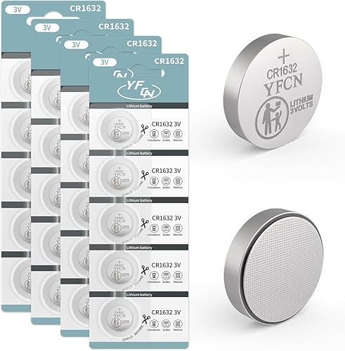 Miniatura 10 de YFCN Batería CR1632 de litio de 3 V, paquete de 5 unidades, pilas de moneda CR 1632, 5 años de vida útil