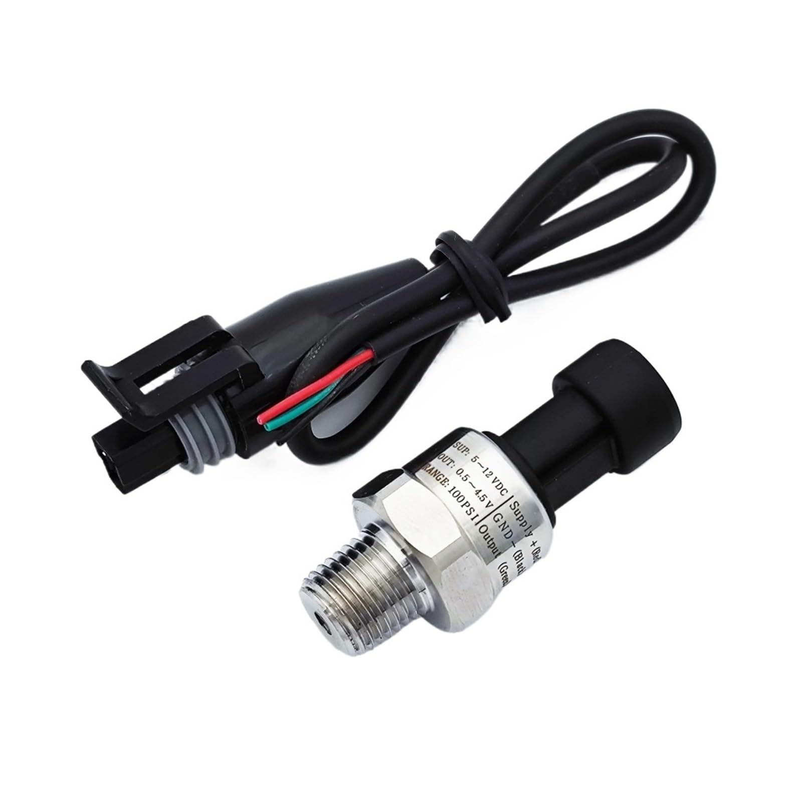 Czujnik oleju silnika Przetwornik czujnika ciśnienia pasuje do wody, oleju, paliwa gazowego, powietrza 1/4NPT 5-12V, ceramiki, stali nierdzewnej, 5-300 psi(Output 0-5V,15psi)