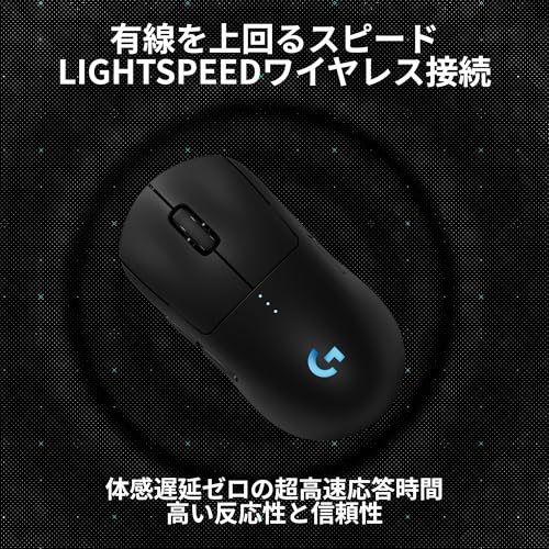 Image of Logicool G PRO 2 Lightspeed G-PPD-002XWL-BKd Wireless Gaming Mouse 44K DPI Lightweight 80g LIGHTFORCE Hybrid Switch HERO2 Sensor USB Type-C 95 Hours Continuous Operation Powerplay