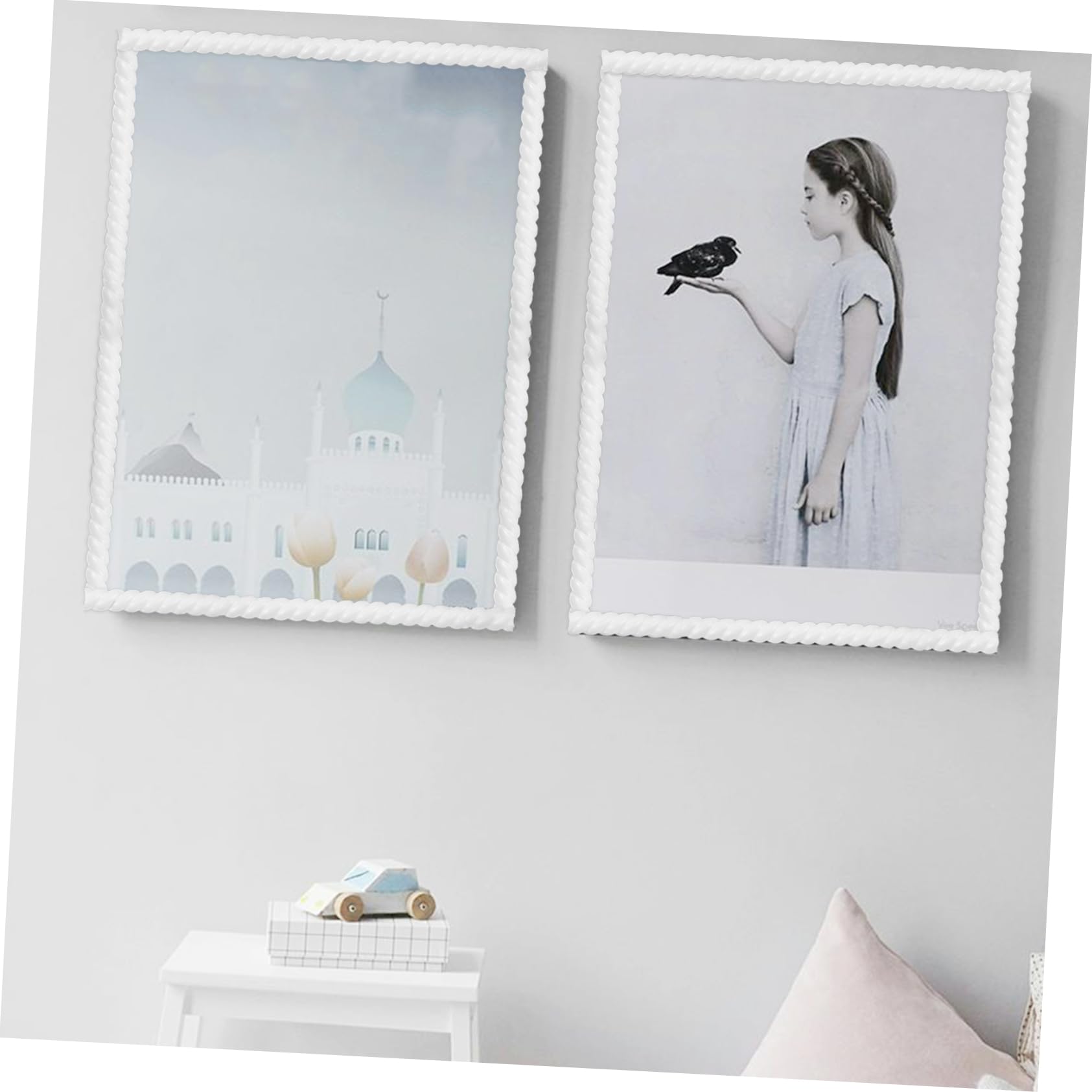 Moldura de Esquina Autoadhesiva de Pvc Color Blanco para Decoración