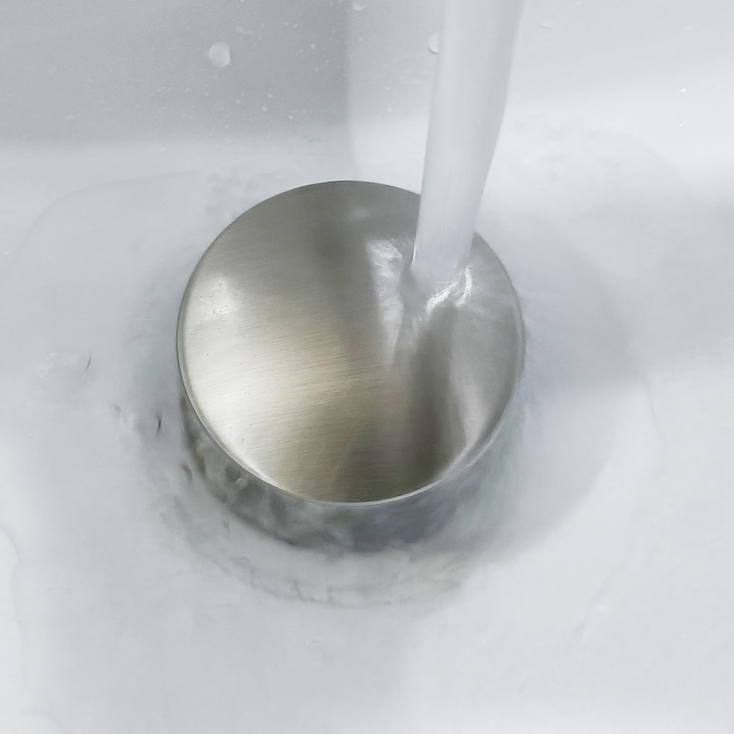 Pop Up Sink Drain, Bathroom Drain Stopper with Overflow, Vessel Sink Drain Assembly (Brushed Nickel)
