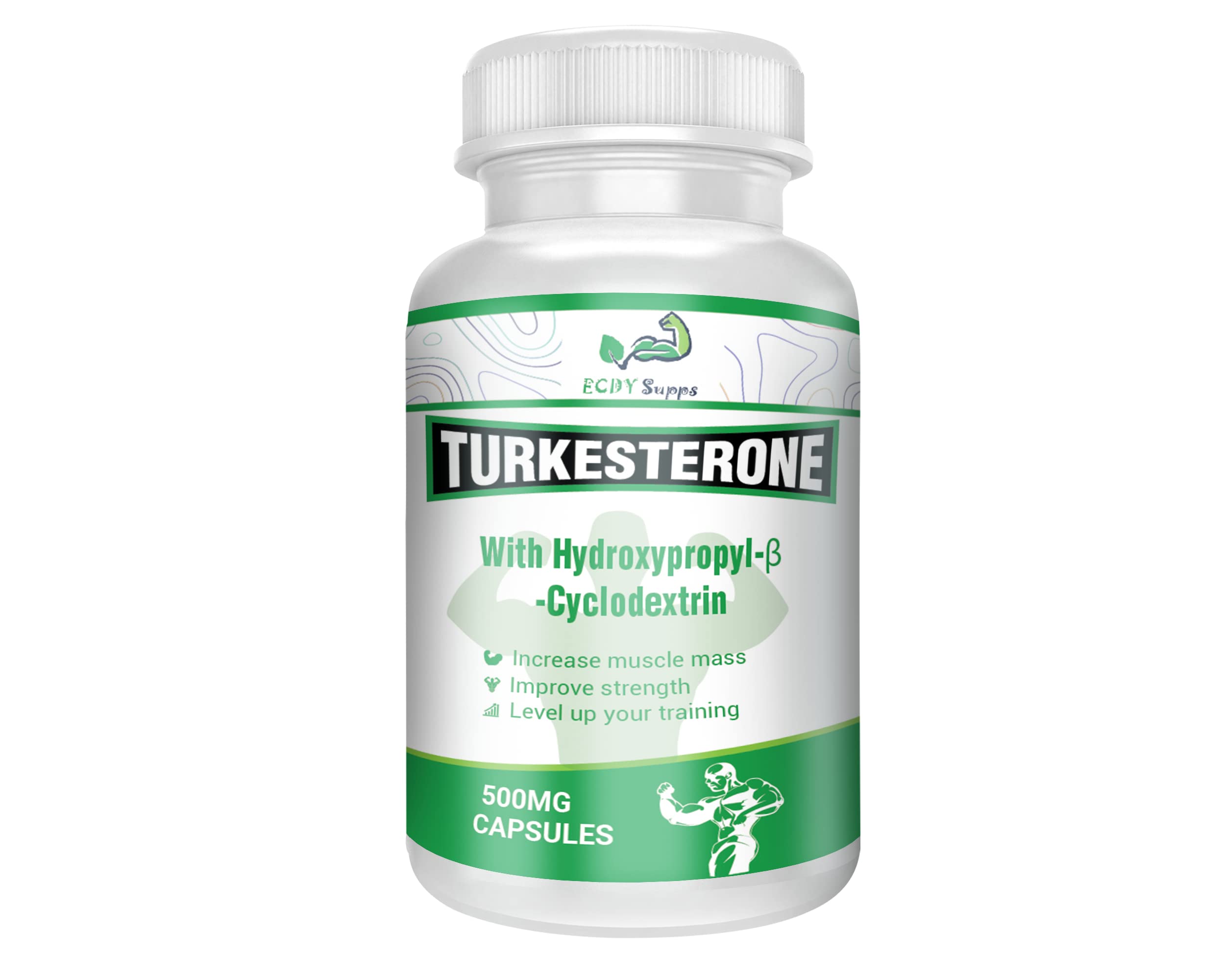 ECDY Supplements 10% Standardised Turkesterone with Hydroxypropyl-Cyclodextrin (Strong) | 60x500mg Capsules 1-2 Month Supply