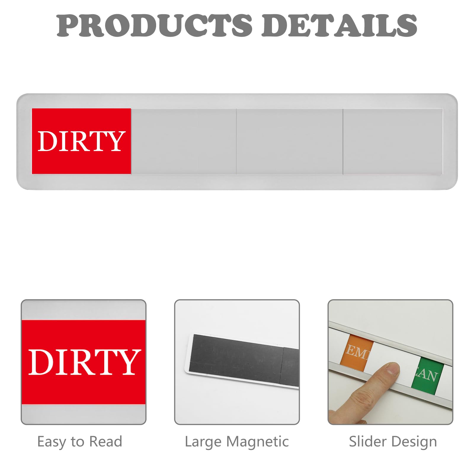 Empty Indicator Kitchen Organization Tool Dishwasher Magnet Sign - Clean/Dirty/Running ...