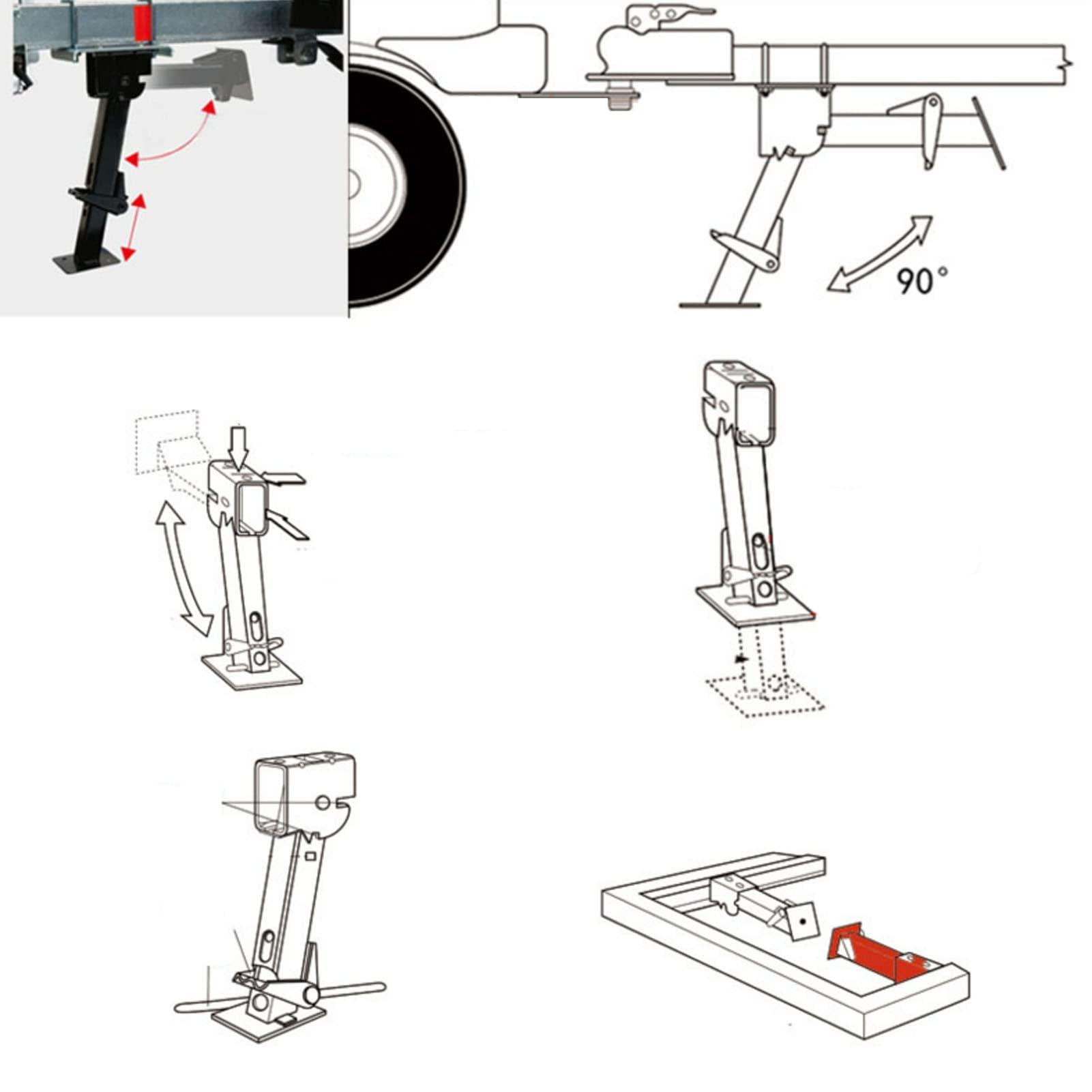 Cocoarm Stabilizzatore per cric, 2 cric telescopico con cerniera, regolabile, supporto stabilizzatore 650 lb, capacità di carico 1000 lb