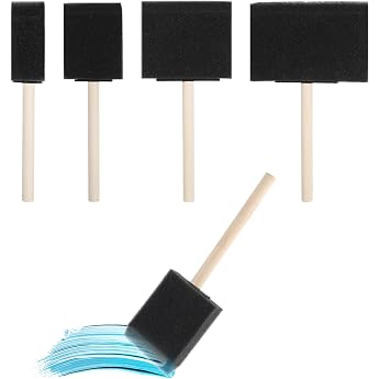 Pack of 4 Sponge Brushes Dab Brush Sponge Foam Brush Foam Brush Foam Dabbing Brush for Painting Colour Applicator Painting Accessories for DIY Craft Projects 4 Sizes 4