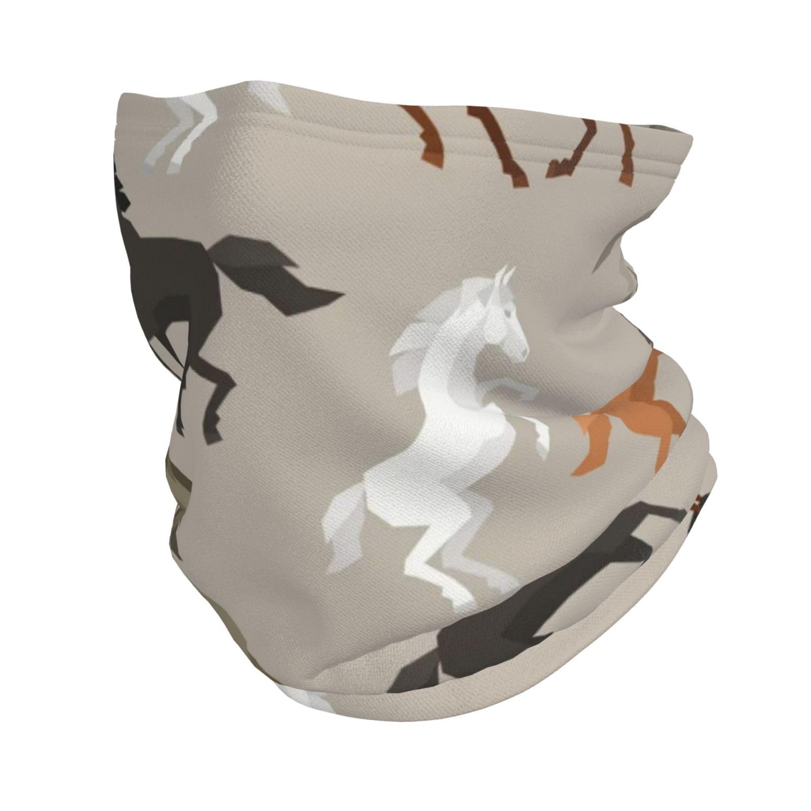 gawuoab Cute Horse Warmer Gaiter Fleece Winter Neck Face Mask Cover, Windproof Cold Weather Scarf