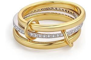 18k Gold Plated Stackable Rings Set | Non-Tarnish Dainty Zirconia Bands