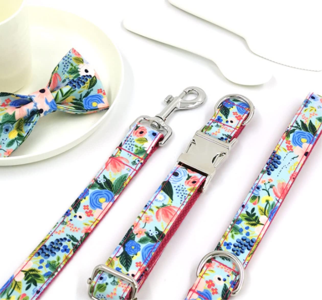 Correa Perro Correr Estampado de Correa Cuello Perro Mascota Ajustable Collar poliéster cómodo Suministros para Mascotas Antideslizantes Reforzada(42-48cm)