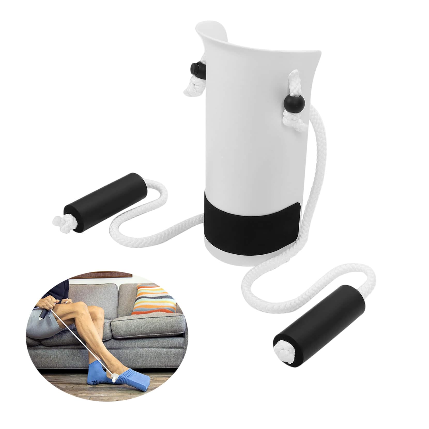 Sock Aid, Easy On and Off Stocking Slider, Wearing Assist Helper Device with Foam Handles, Pulling Assist Device, Sock Helper Aide Tool for Pregnant Senior Diabetics Women Men Elderly