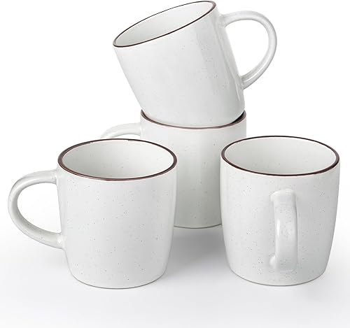 Miniatura 18 de famiware Mercury - Tazas de café de 13 onzas, juego de 4 tazas de café con asa, tazas para café con leche, té caliente, capuchino, moca, cacao,