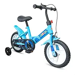 Bicicleta Infantil Aro 12 com Pedal e Rodinhas de Apoio para Menino e Menina, Modelo Educativo, Confortável e Seguro para Primeiros Passeios