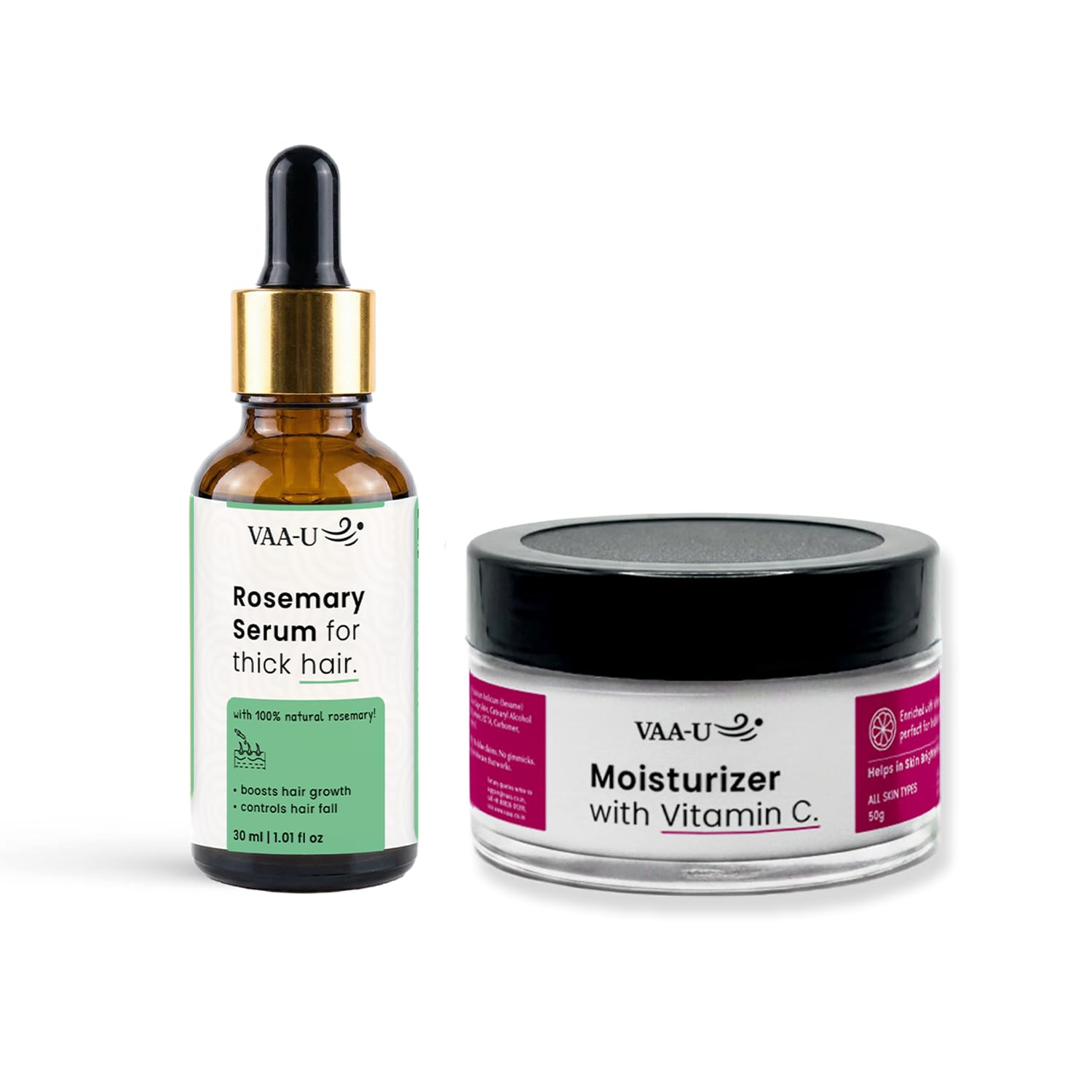 Vitamin C Face Moisturizer 50g & Rosemary Hair Serum 30ml Combo | Oil Free Formula | Lightweight Texture | Fast Absorbing | Skin & Hair Care | Daily Use | Combo Pack-image-34