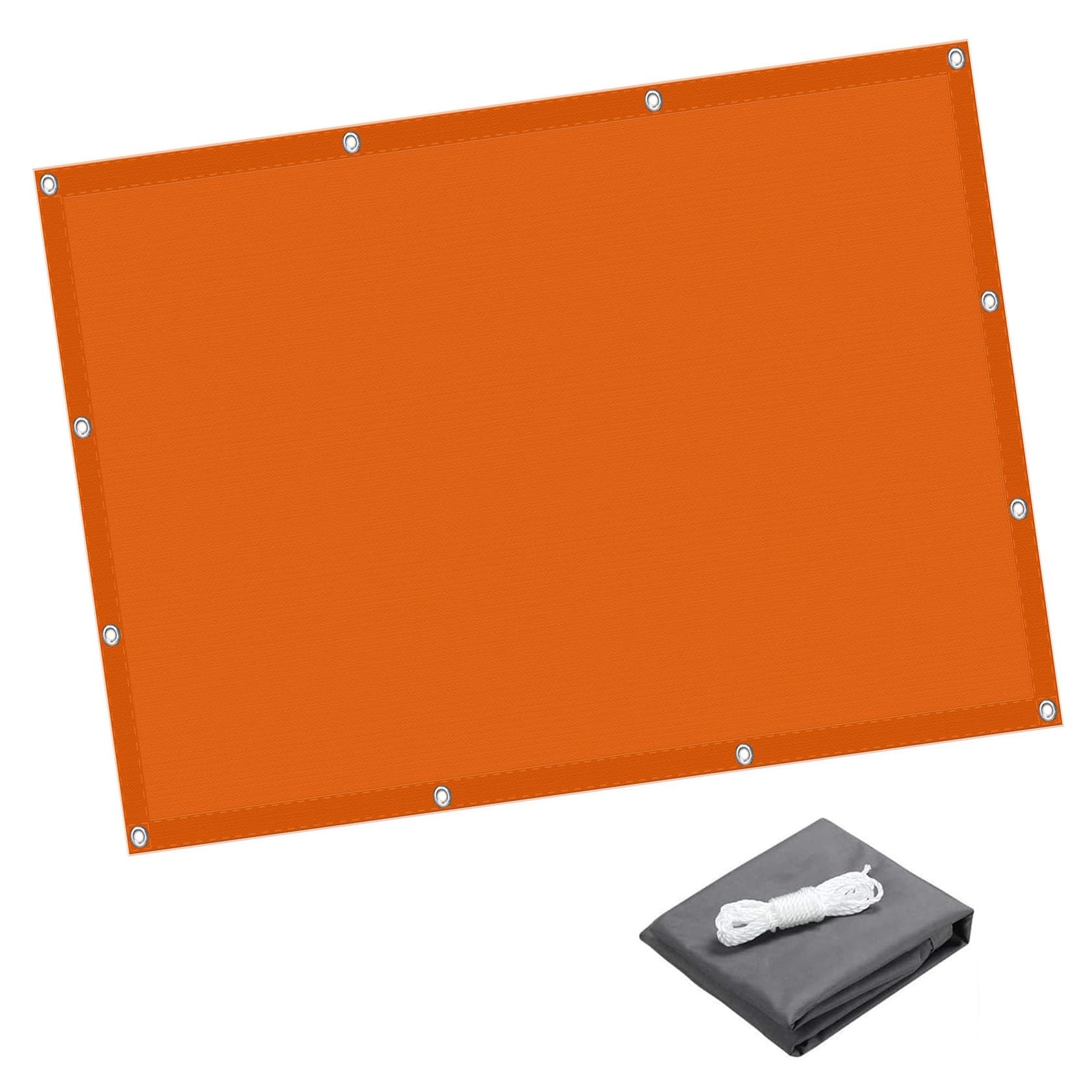 Voile d'ombrage orange 1.7 x 5 m imperméable pour protection solaire de jardin