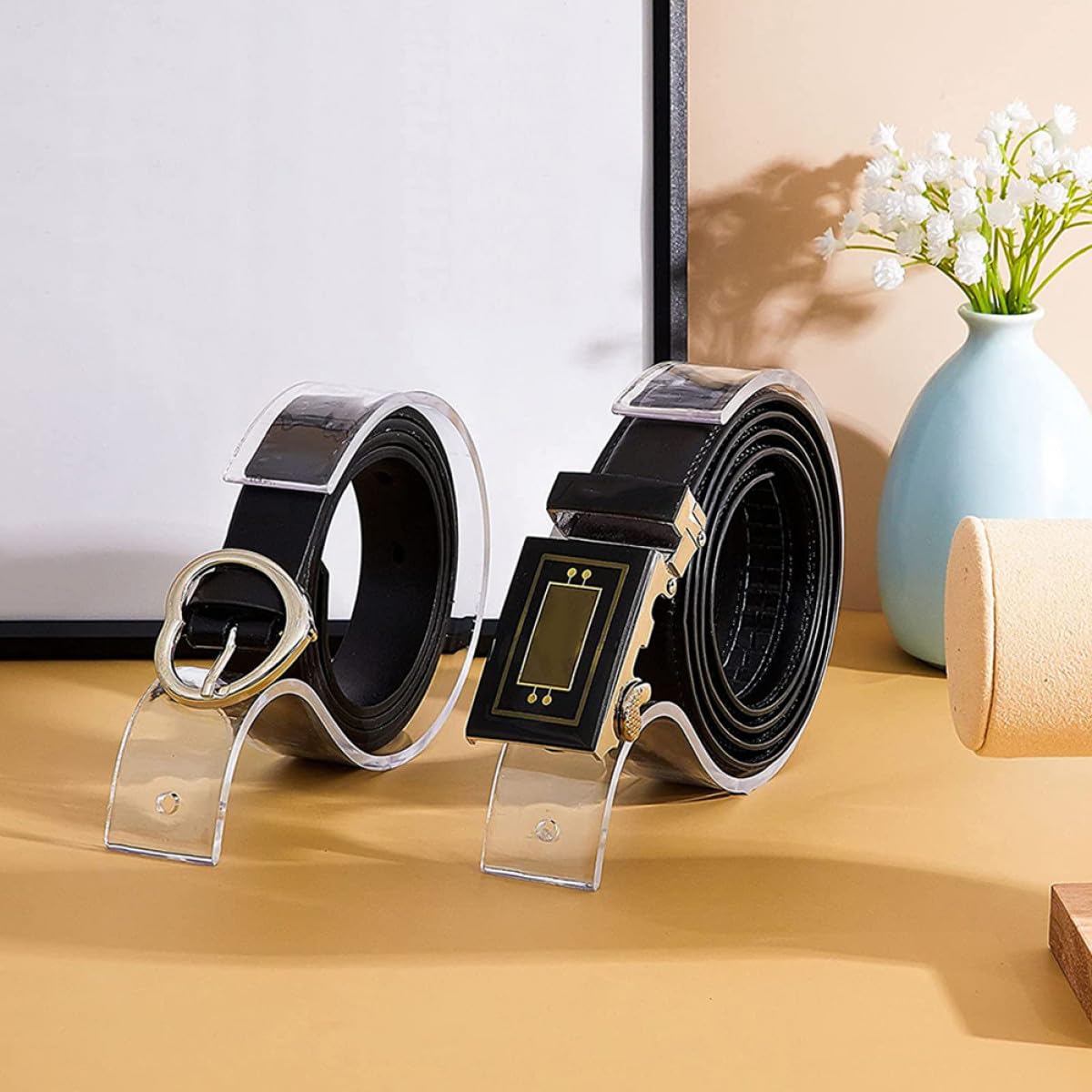Outanaya S-förmige Gürtel Displayhalter mit Glatter Oberfläche ohne Grate 10 Stück aus Transparentem Acryl zur Aufbewahrung und Präsentation für Gürtelgeschäfte und Heimgebrauch