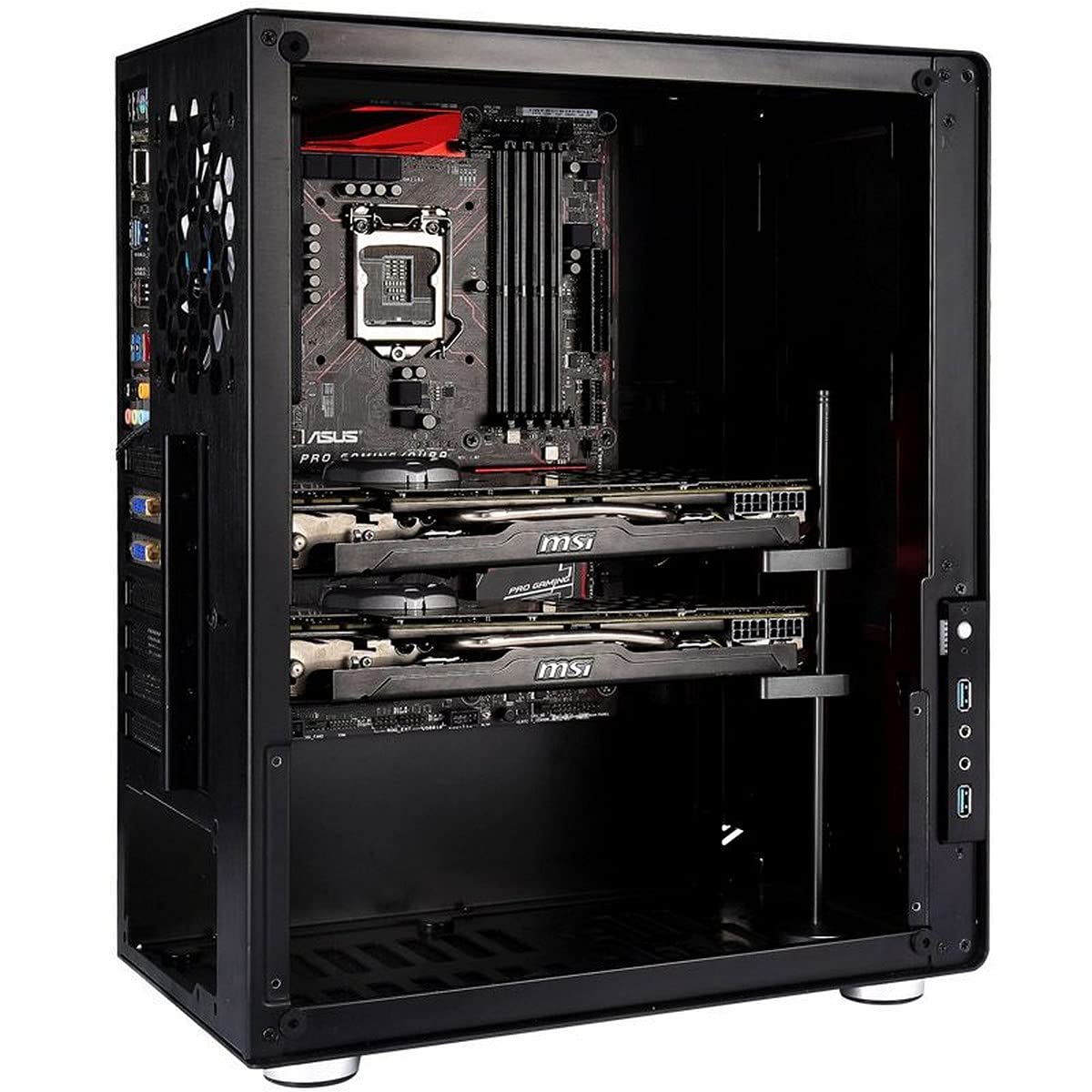 Jonsbo VC-1 Grafikkarten-Halterung Schwarz – Für 2 GPUs, Magnetischer Standfuß | Aluminium-Magnesium, 150 G