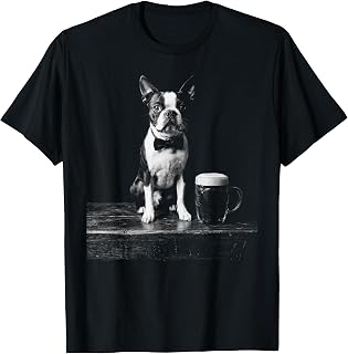 Boston Terrier Drinking Beer Funny Dog Meme T-Shirt