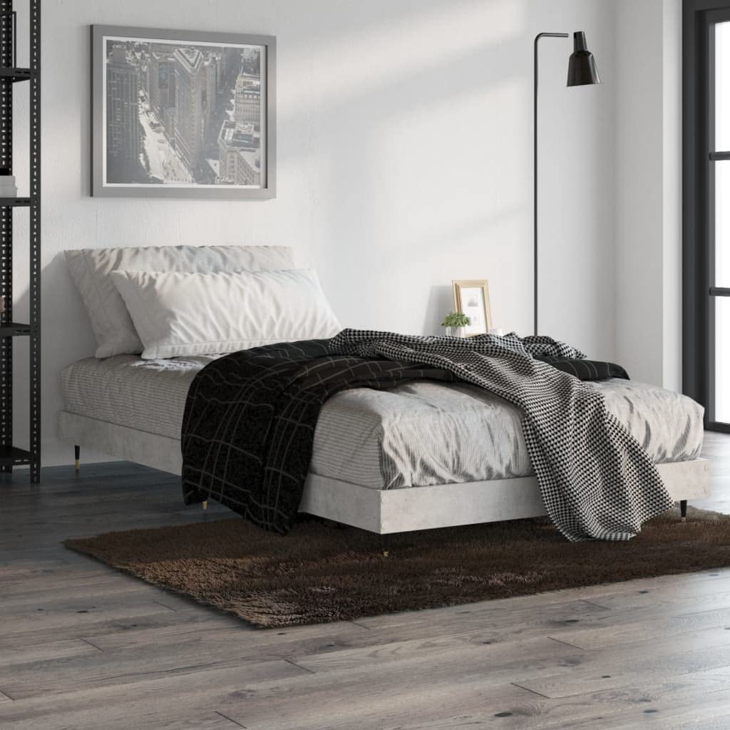 Marco de cama de 90 x 200 cm en gris hormigón sin colchón