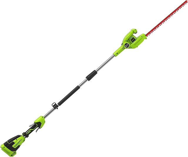 Greenworks G40PHA Cordless Pole Hedge Trimmer with Split Shaft, 51cm Dual Action Blades, Cuts up to 18mm Thick Branches, 125 Degree Head Pivot, 3000SPM WITHOUT 40V Battery & Charger, 3 Year Guarantee