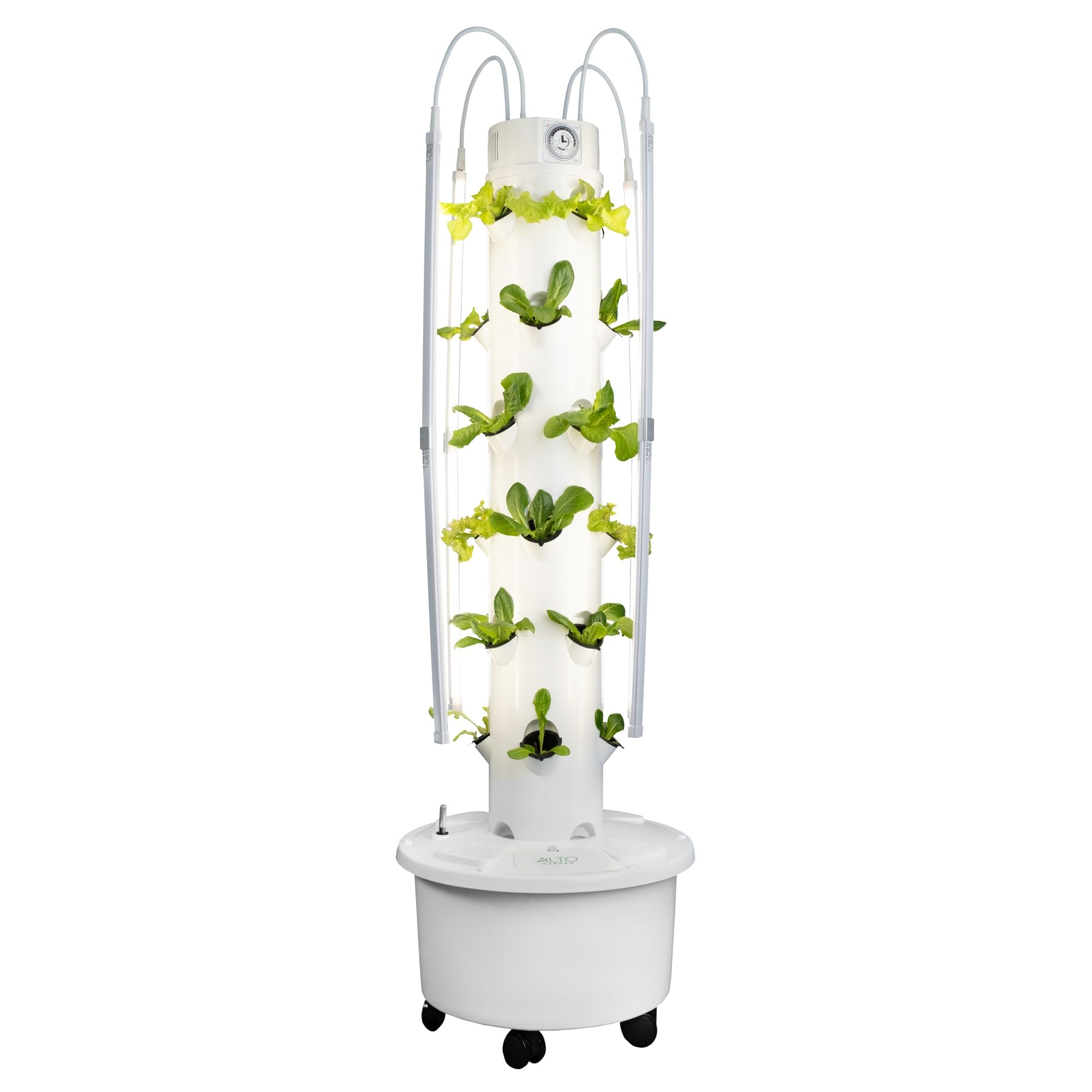 ALTO GARDEN GX Hydroponic Tower Garden | Vertical Planter Tower | Hydroponics Growing System Kit | Food Grade with 24 Net Pots (with LED Grow Lights)