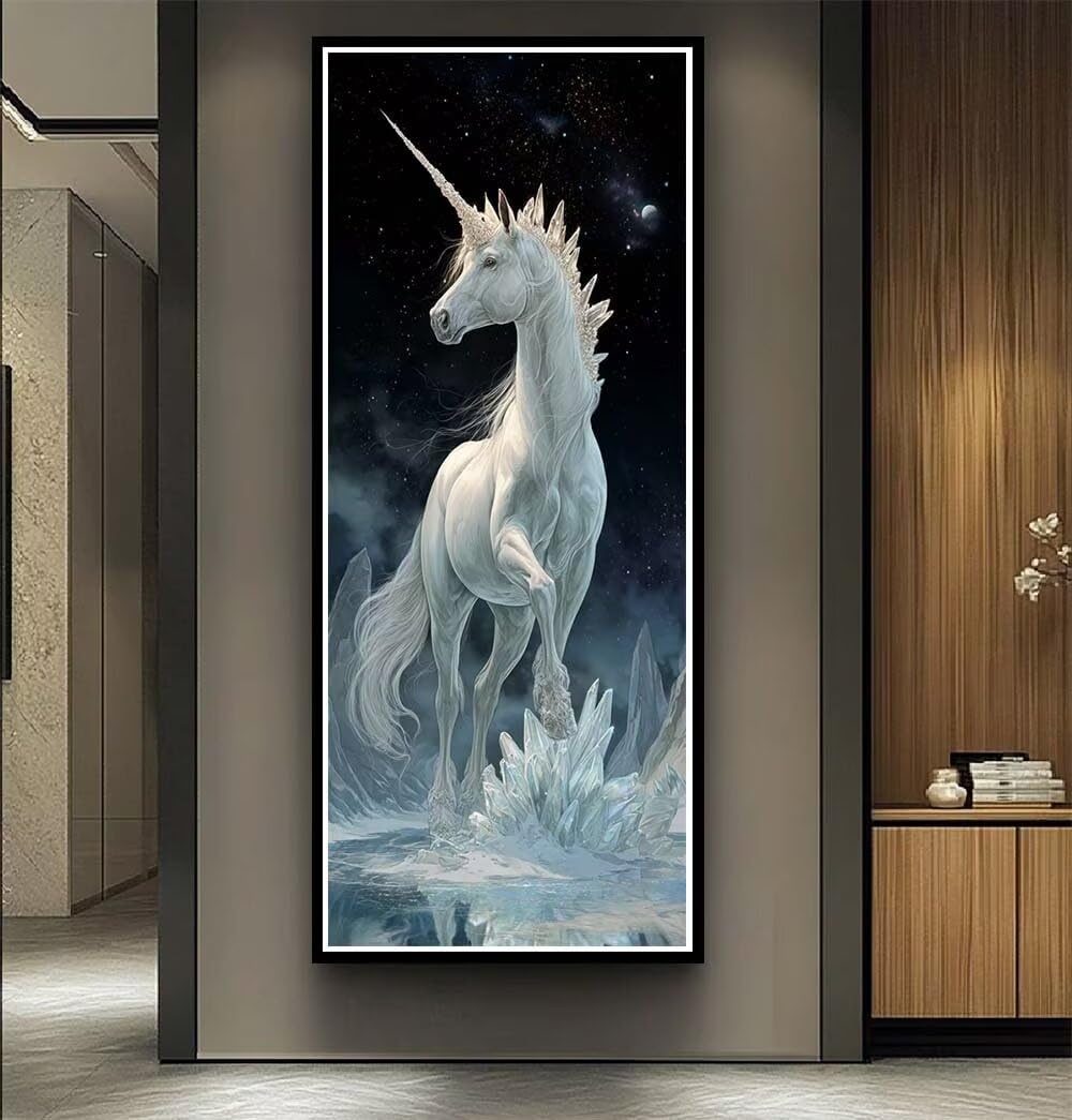 Unicorn Diamond Art Kits Adults Large 5D Starry Sky Diamond Painting Kits, DIY Full Drill Crystal Art Rhinestone Embroidery Cross Stitch Arts and Crafts for Adults 31.5x63 Inch/80x160 cm -LR1108