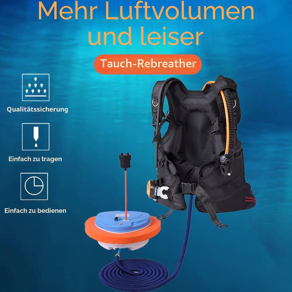 GOYOJO Tauchkompressor-Rebreather, mit Bcd-Neoprenanzug und Atemregler-System, die Tauchausrüstung für Taucher, tankloses Schnorchelsystem, Unterwasser-Atemgerät, Tiefe 12 m, Ausdauer 3,5 H