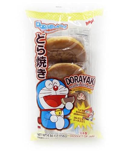 Panqueque japonés Hapi Doraemon Dorayaki con pasta de frijoles rojos 486 oz paquete de 2 6 unidades