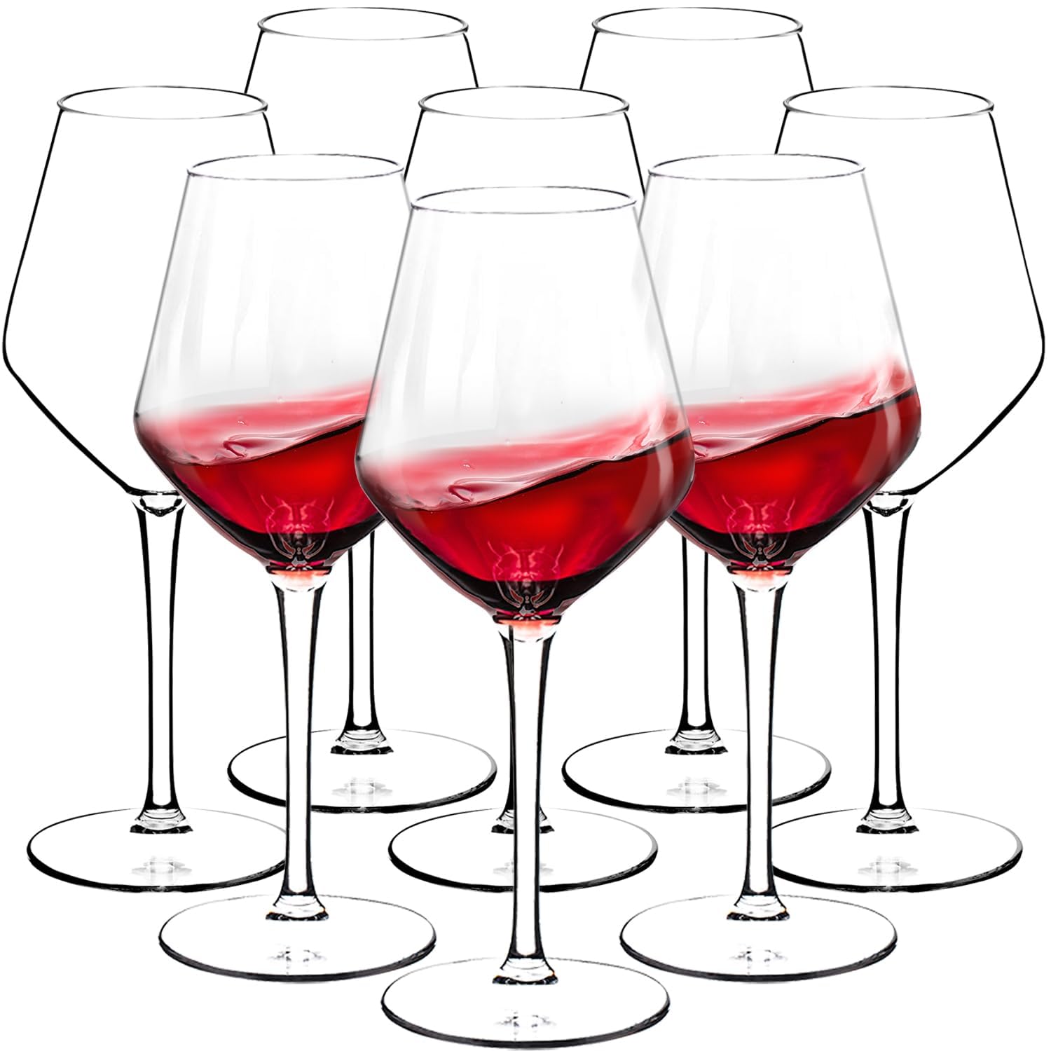 Juego de 8 copas de vino de plástico (15 onzas), copas de vino irrompibles con tallo, 100% Tritan y sin BPA, aptas para lavavajillas, impresionantes para piscina, playa, viajes, piscina, camping,