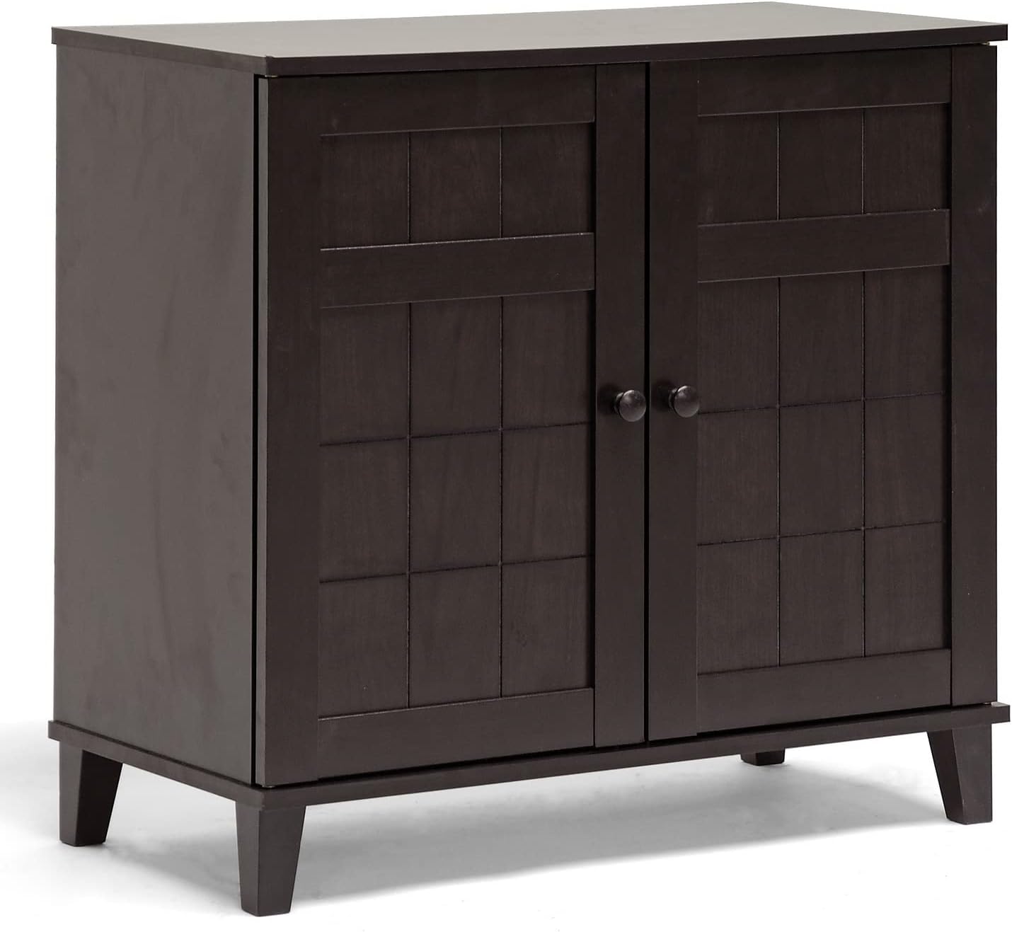 Baxton Studio Glidden Dark Brown Wood Modern Shoe Cabinet (Short)