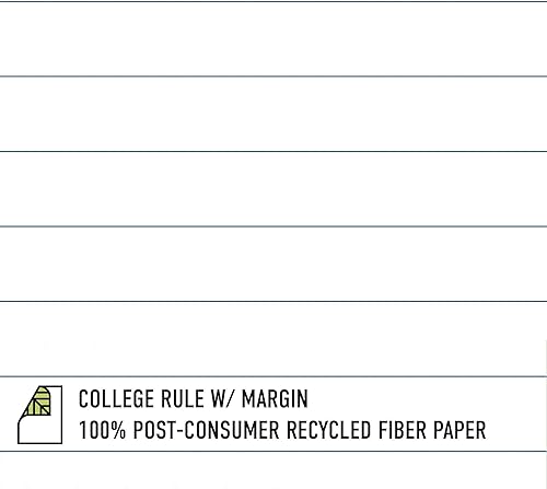 Miniatura 10 de Cuaderno grande de diseño encuadernado en espiral, diseño de rayas y puntos, 11 x 9 pulgadas, 70 hojas, páginas 100% recicladas con rayas