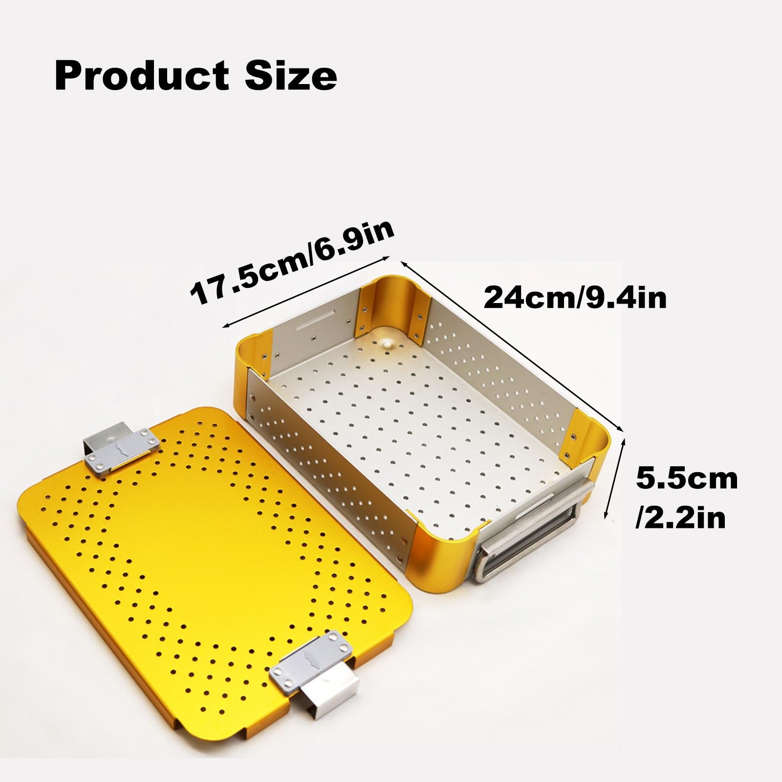 Limpieza Ultrasónica De La Esterilización Dental Del Instrumento Bandeja | Bandeja for caja de esterilización de instrumentos médicos: 9,4 x 6,9 x 2,2 pulgadas,