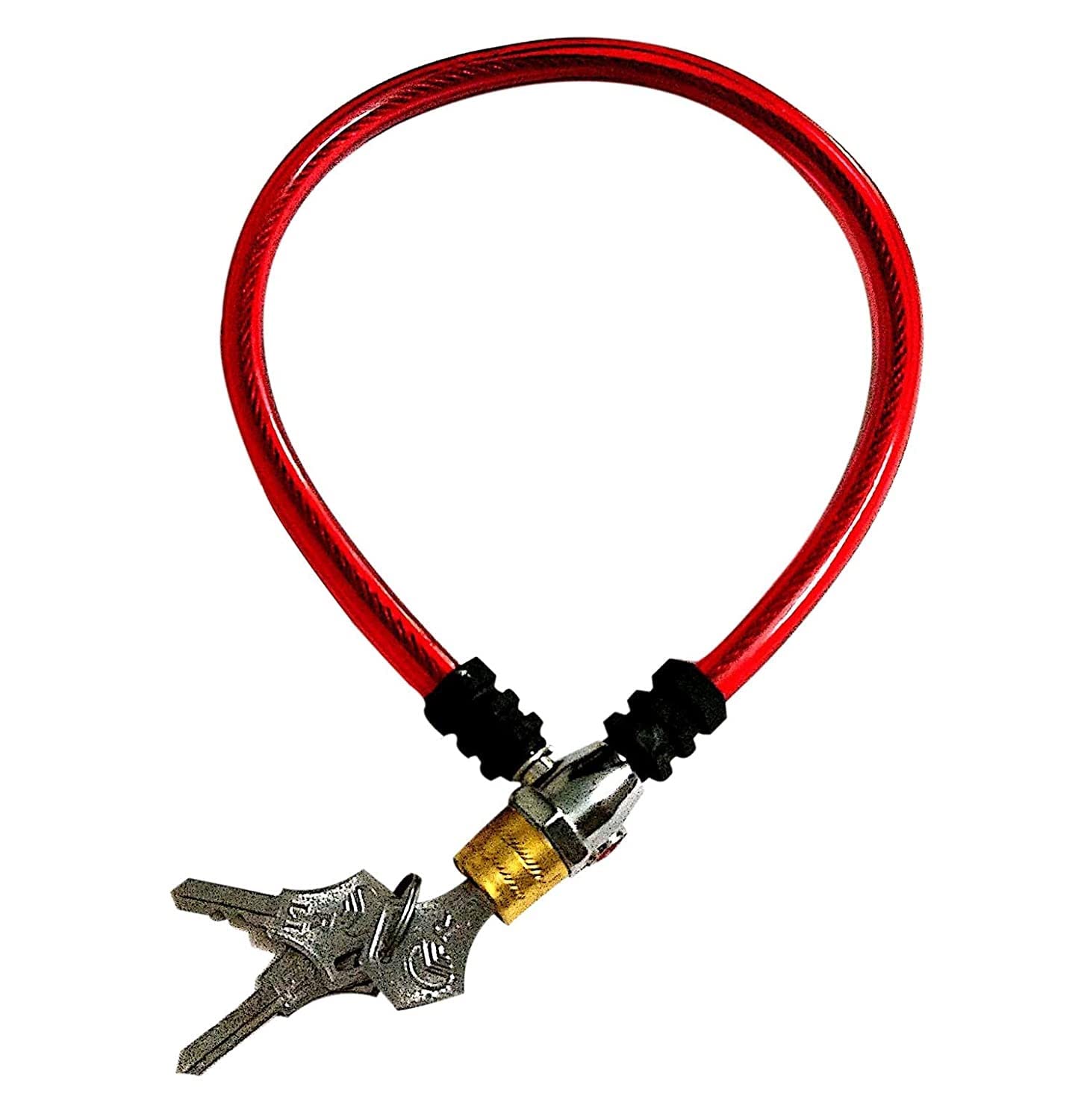 Shrenik Cycle Lock Spiral Lock Cycling Key Lock Cable Lock Bicycle Password Lock MTB Heavy Duty Material (3 Keys Lock Red)-image-27